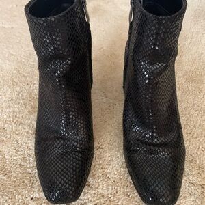Black Snakeskin Ankle Boots size 8